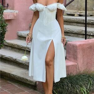 Baby Boo Women’s ivory Courtney midi dress